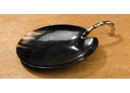 Bamboo Handle Horn Bowl 