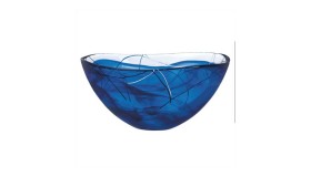Kosta Boda Contrast Large Blue Bowl