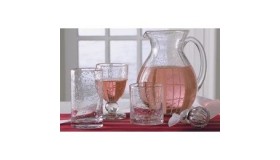 Clear Bubble Glass Pitcher